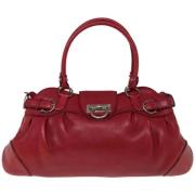 Pre-owned Leather handbags Salvatore Ferragamo Pre-owned , Red , Dames