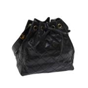 Pre-owned Leather chanel-bags Chanel Vintage , Black , Dames