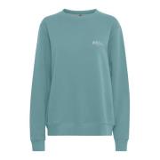 Zachte Sweatshirt met Geborduurd Detail Ball , Green , Dames