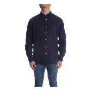 Blauw Linnen Upgrade Herenoverhemd Woolrich , Blue , Heren