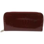 Pre-owned Leather wallets Cartier Vintage , Red , Dames