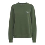 Luxe Sweatshirt met Geborduurd Detail Ball , Green , Dames