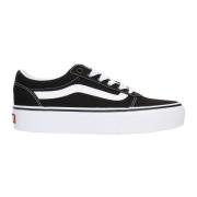 Zwarte Platform Sneaker met Witte Streep Vans , Black , Dames