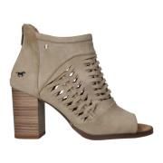 Beige geweven sandalette met rits Mustang , Beige , Dames