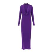 Elegant Zwart Cocktailjurk Versace , Purple , Dames