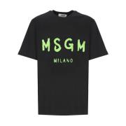 T-Shirts Msgm , Black , Heren