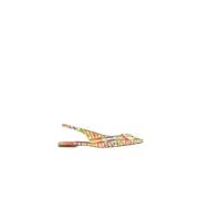 Platte Leren Schoenen met Multicolor Print Carolina Herrera , Multicol...