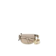 Gate Dual Mini Jacquard en Leren Tas Loewe , Beige , Dames