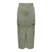 Midi Skirts Only , Green , Dames