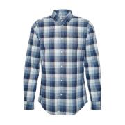 Blauw Casual Katoenen Overhemd Barbour , Blue , Heren