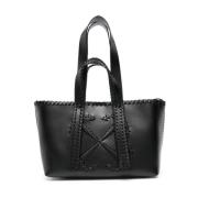 Zwarte Tote Tas met Arrows Design Off White , Black , Dames