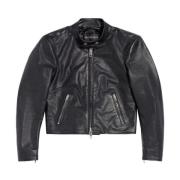 Leather Jackets Balenciaga , Black , Dames