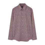 Bordeaux Patroon Shirt Boss , Brown , Heren