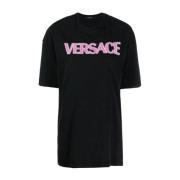 T-Shirts Versace , Black , Dames