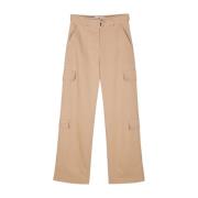 Wide Trousers Msgm , Beige , Dames