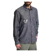 Denim Overhemd met Lange Mouwen C.p. Company , Blue , Heren