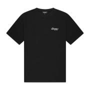 Klassiek Logo Print T-Shirt Zwart/Wit Quotrell , Black , Heren