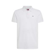 Witte Slim Fit Polo Tommy Jeans , White , Heren