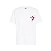 T-Shirt- TJM REG 3D Street Signtr TEE EXT S/S Tommy Jeans , White , He...