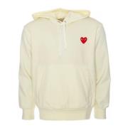 Hoodie met Logo Patch Comme des Garçons Play , Beige , Heren