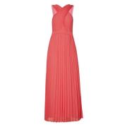 Koraalrode Geplooide Maxi Jurk Liu Jo , Red , Dames