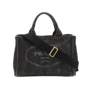 Pre-owned Denim handbags Prada Vintage , Black , Dames