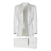 Single Breasted Suits Balmain , White , Heren