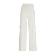 Trendy Cargo Broek in Wit Katoenmix Hugo Boss , White , Dames