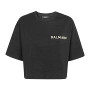 T-Shirts Balmain , Black , Dames