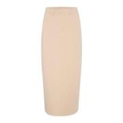 Klassieke Sandshell Rok met Achtersplit Soaked in Luxury , Beige , Dam...