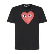 Zwart Play T-Shirt Comme des Garçons Play , Black , Heren