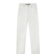 Witte High-Waisted Straight Leg Jeans Jil Sander , White , Dames