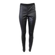 Leather Trousers 2-Biz , Black , Dames