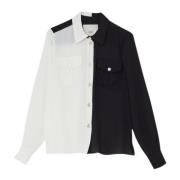 Moderne Stijl Colorblock Shirt Liu Jo , Black , Dames
