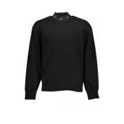 Zwarte katoenen trui met lange mouwen en logo Calvin Klein , Black , H...