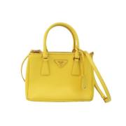 Pre-owned Leather handbags Prada Vintage , Yellow , Dames
