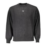 Zwarte katoenen trui met logoprint Calvin Klein , Black , Heren