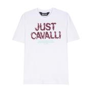 Witte Grafische T-shirts en Polo's Just Cavalli , White , Heren