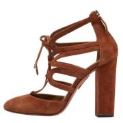 Pre-owned Suede heels Aquazzura Pre-owned , Brown , Dames