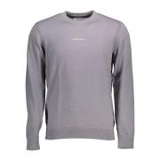 Grijze Katoenen Shirt met Borduursel Calvin Klein , Gray , Heren