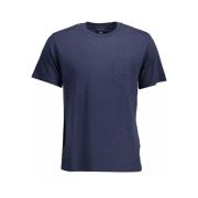 Blauw Katoenen T-Shirt met Borduursel La Martina , Blue , Heren