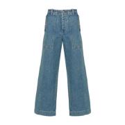 Wide Jeans Maison Kitsuné , Blue , Heren