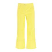 Wide Trousers Msgm , Yellow , Dames