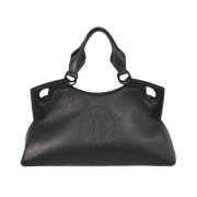 Pre-owned Leather totes Cartier Vintage , Black , Dames