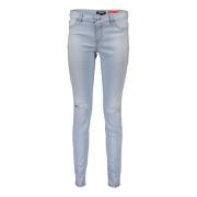 Lichtblauwe katoenen jeans met vervaagd en versleten effect Just Caval...