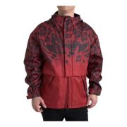 Rode Luipaardprint Hooded Regenjas Dolce & Gabbana , Multicolor , Here...