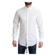 Witte Katoenen Stretch Overhemd Dolce & Gabbana , White , Heren