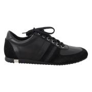 Zwarte Leren Casual Sneakers Schoenen Dolce & Gabbana , Black , Heren