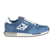 Blauwe Polyester Sneaker met Veters en Logo Napapijri , Blue , Heren