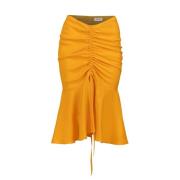 Gerimpelde zijden jurk in tangerine oranje Jaaf , Orange , Dames